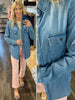 Lainey Chambray Button Down - Mid Wash