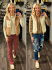 Holli Reversible Sherpa Vest - Camel