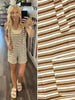Yasmin Striped Romper - Brown