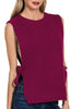 Lauren Side-Tied Sweater Vest - Burgundy