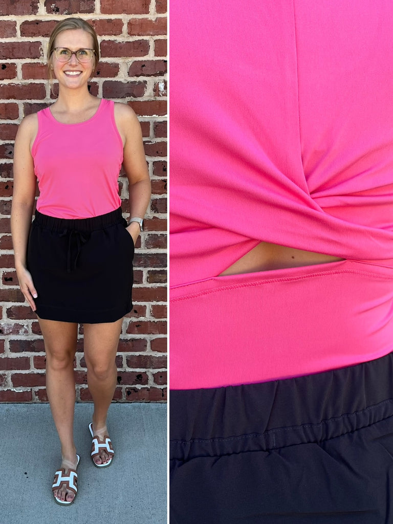 Mya Twist - Back Tank -  Pink