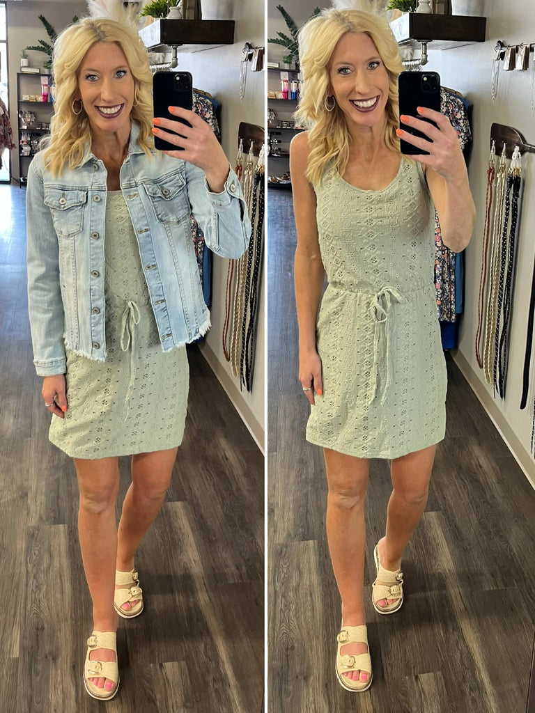 Tanesha Tied-Waist Dress - Sage