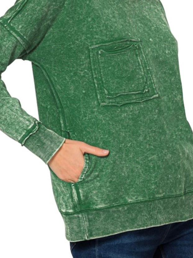 Sara Mineral-Wash Long Sleeve - Green