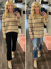 Autumn Cozy Striped Crewneck Sweater - Tan