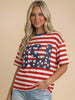 Shelly USA Red/White Striped T-Shirt