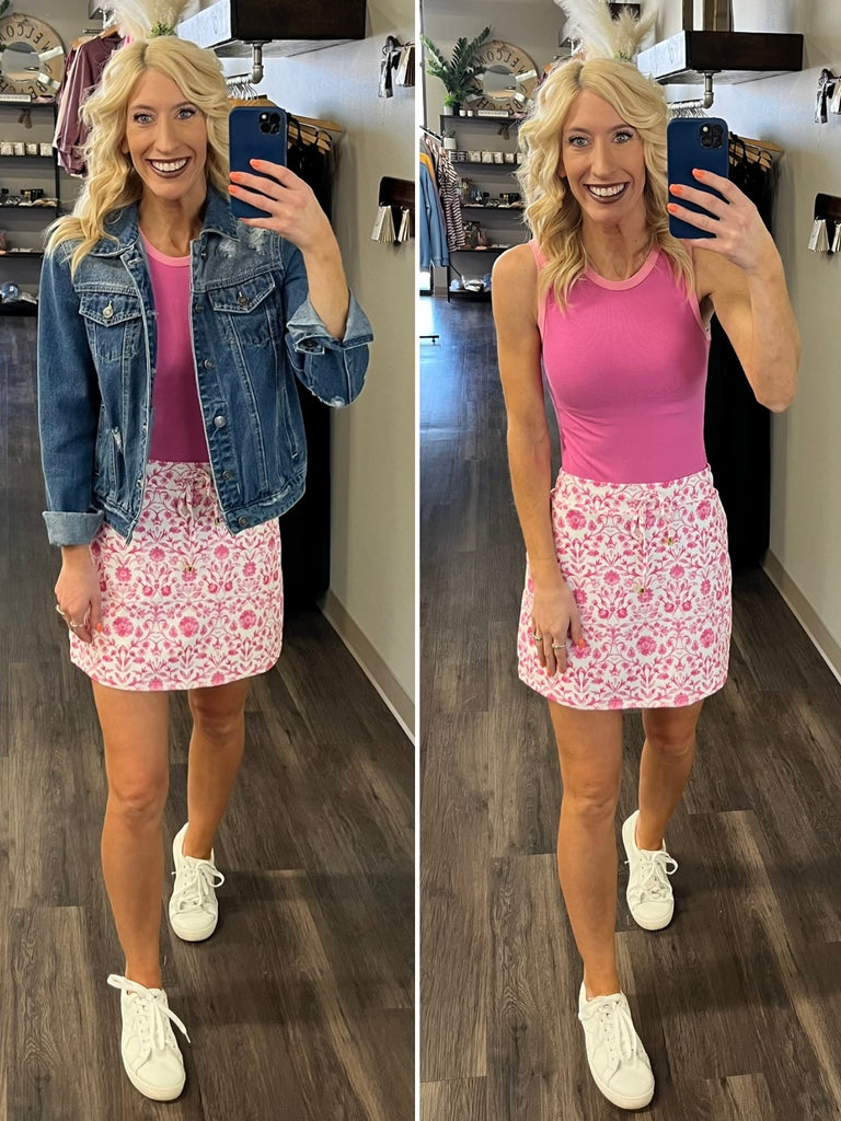 Kayla Skort - Pink Floral