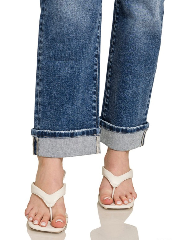 Jenae Straight Cuffed Denim