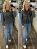 Sadie Mineral Wash Long Sleeve - Charcoal