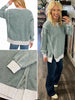 Neena V Cut Crewneck - Teal