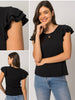 Jenna Flutter Sleeve Basic - Black