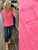 Remi Pocket Tee - Hot Pink