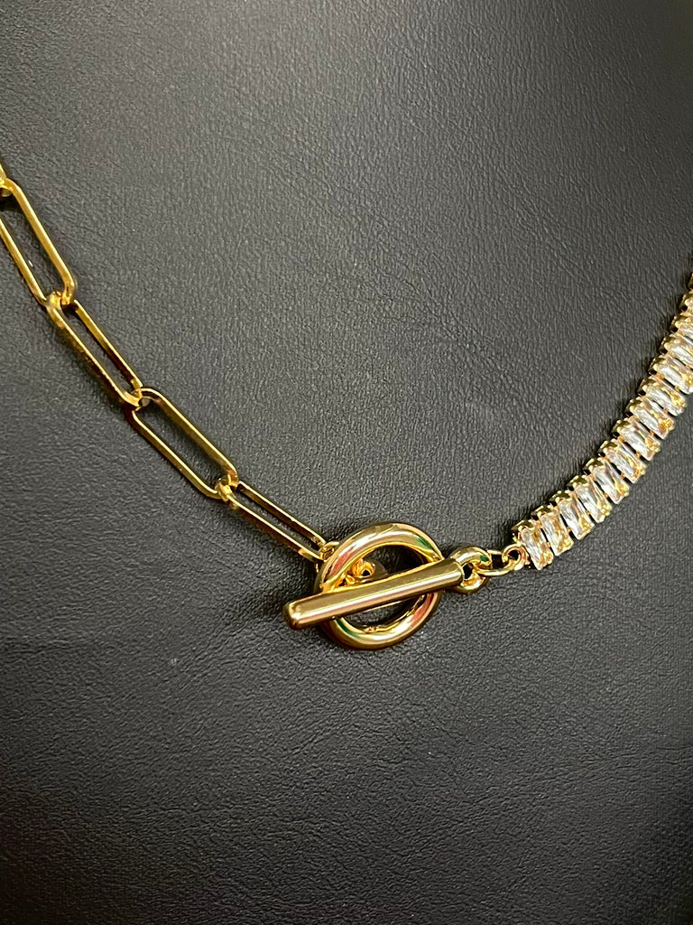 Hope Tennis Chain and Loop Necklace - Gold