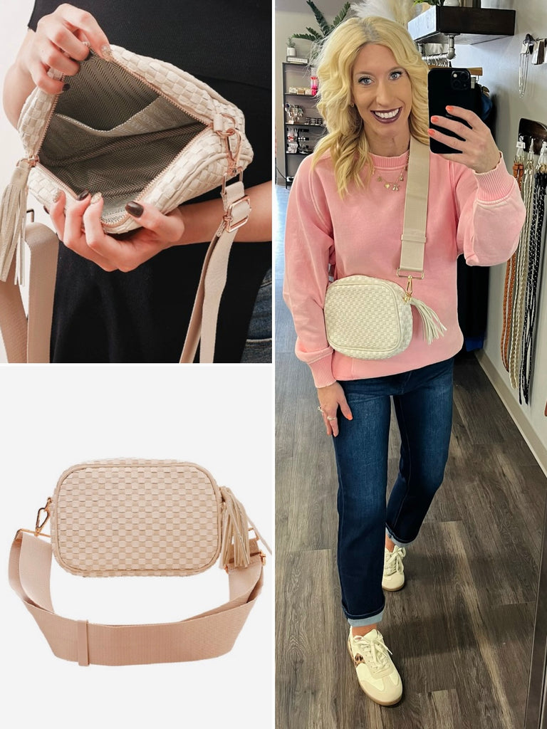 Courtney Woven Cross-Body Purse