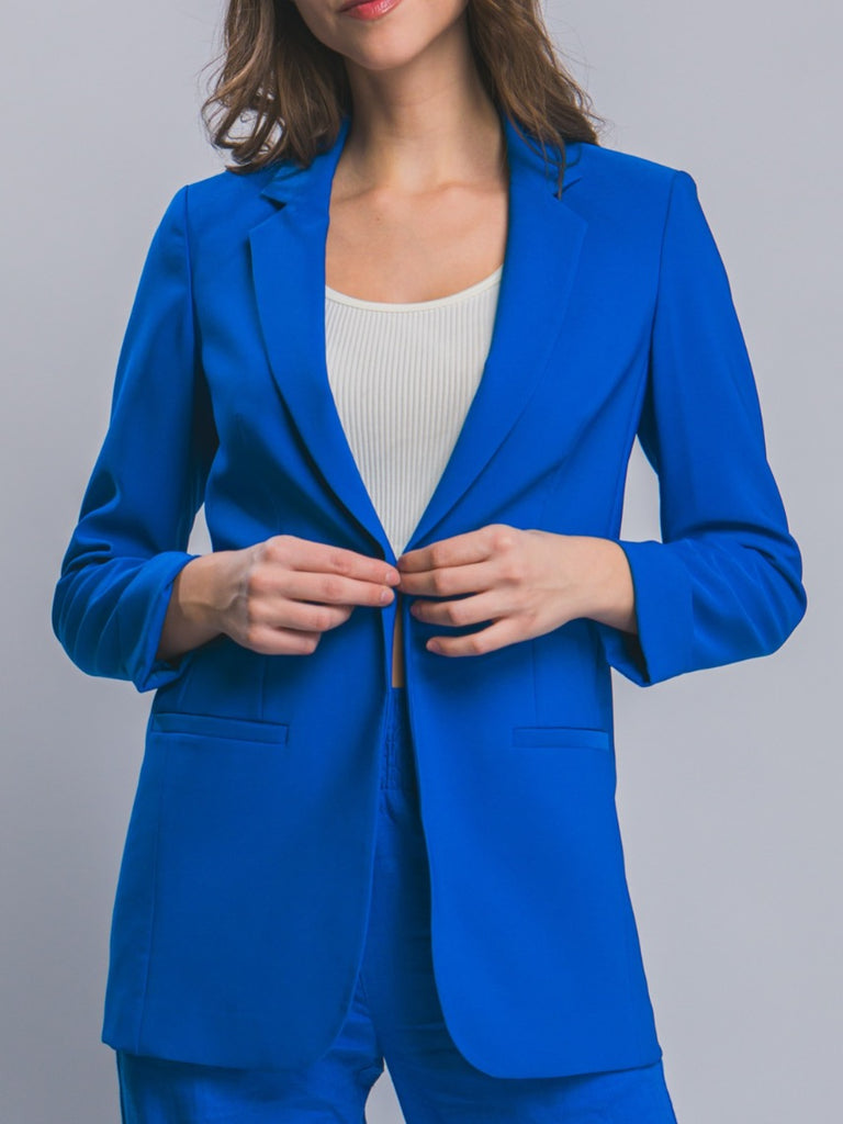 Marisa Cuffed Sleeve Blazers - Azure