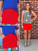 Noelle Denim Skirt - Red