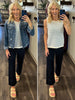 Kinze Striped Sweater Tank - Sky Blue
