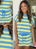 Clara Striped Skort Set Blue/Yellow