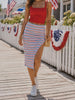 Dani Striped Skirt Red White Blue