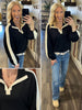 Hannah Contrast V-Neck