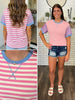 Kaleigh Pink Stripe Tee