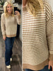 Megan Mixed Checker Sweater - Taupe