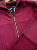 Lindsey Ribbed Accent 1/4 Zip - Maroon