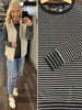 Torrin Striped So-Soft Sweater - Black/Ivory