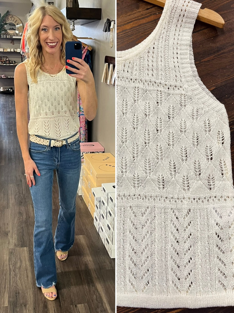 Jaynee Crochet Tank - Ivory