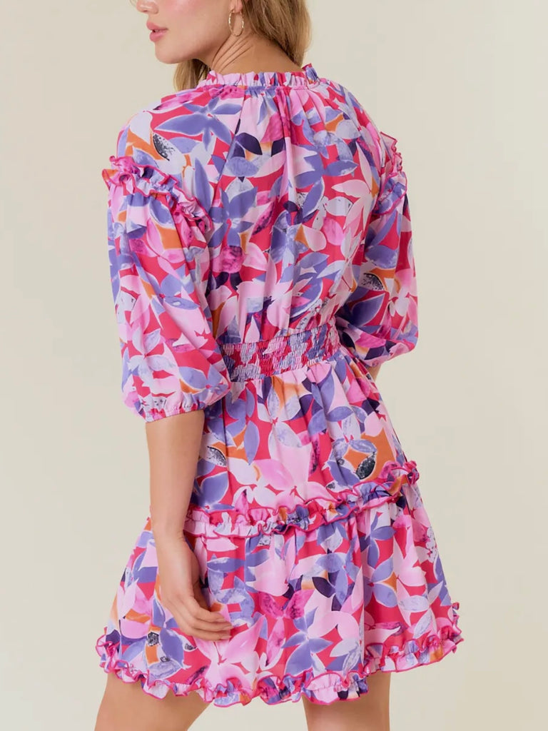Kenna Pink/Purple Floral Dress