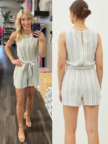 Sunday Open Back Romper - Olive