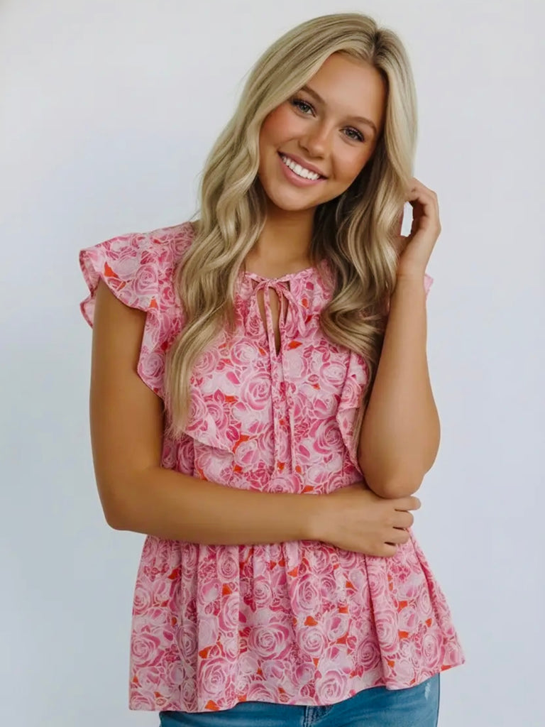 Kylee Babydoll Ruffle Blouse