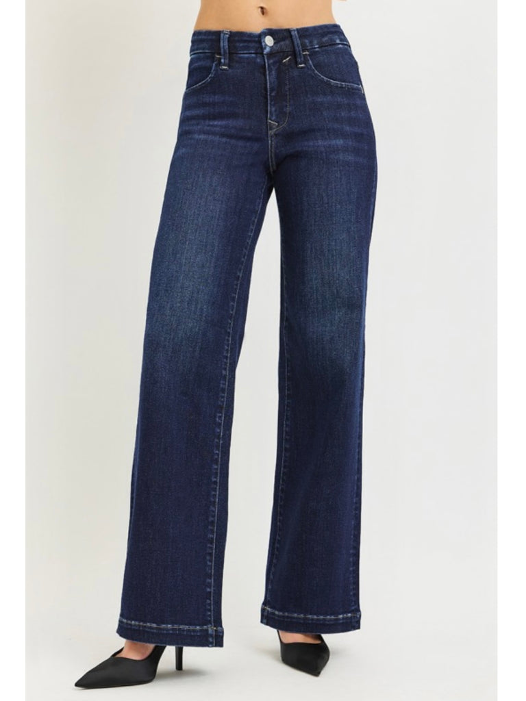 Eden Mid Rise Wide Leg Denim