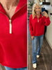 Sam Gold Accent Quarter Zip - Red