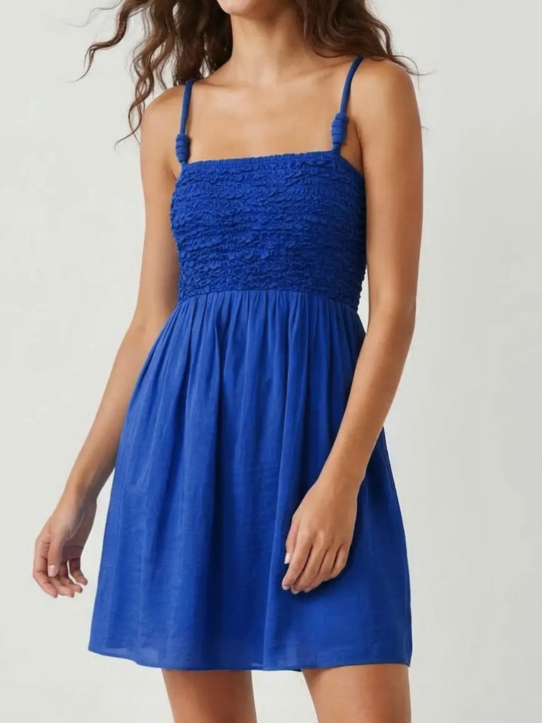 Alexa Smocked Dress - Royal Blue