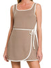 Evie Wrap Dress with Shorts - Khaki
