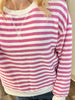 Millie Striped Crewneck - Mauve
