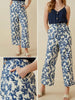 Zara Blue/White Floral Wideleg Pants