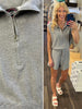 Mel 1/4 Zip Knit Romper - Heather Gray