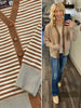 Lacey Colorblock Stripe Cardi - Camel