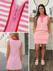 Linda Pink Stripe Skort Set