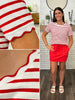 Rosie Striped Tee with Scallop Edge