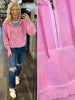 Morgan 1/2 Zip Hoodie - Candy Pink
