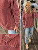Riley Ribbed Accent Pullover - Mineral Burgundy