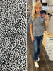 Evie Perfect Tee - Gray Leopard