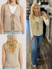 Jenn Tied Knit Vest - Taupe