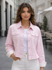 Laura Peplum Denim Jacket - Blush