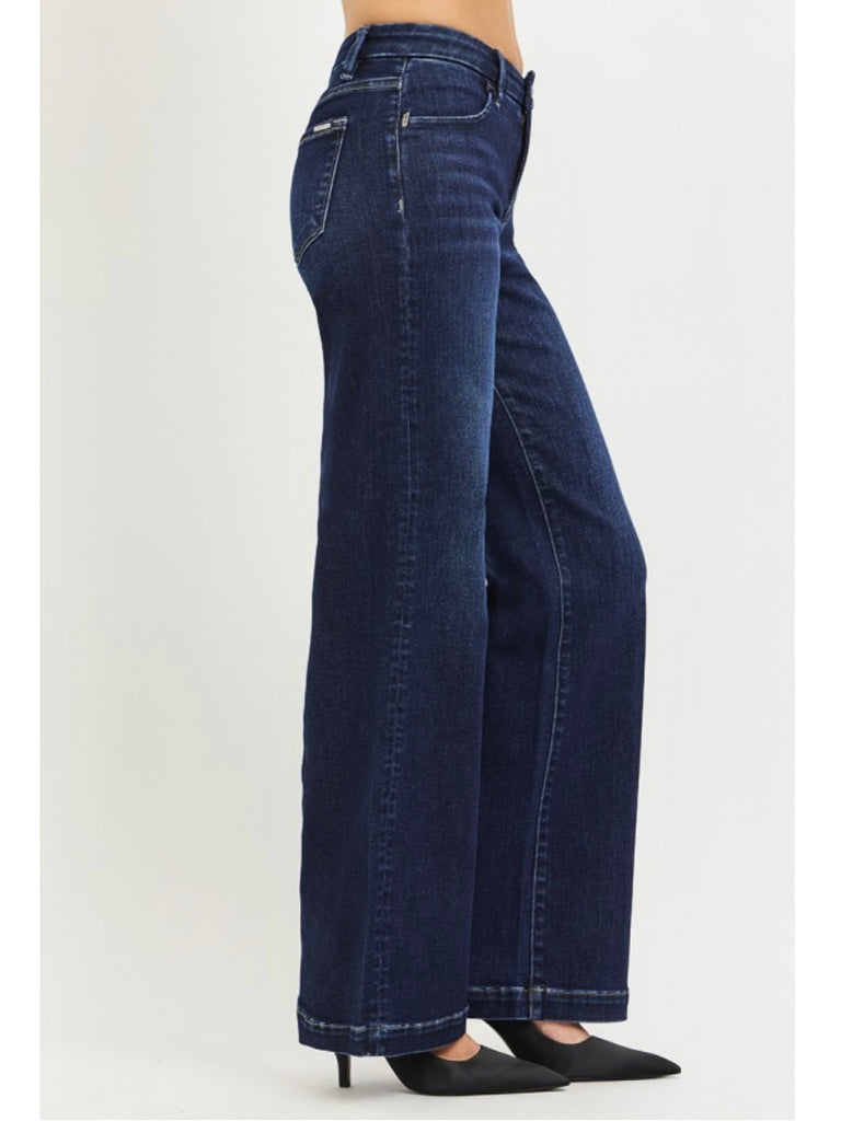 Eden Mid Rise Wide Leg Denim