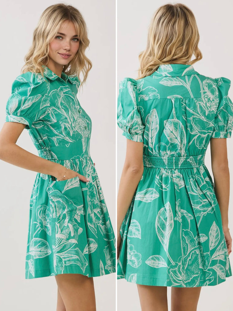 Gabriella Green Floral Dress