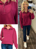 Zoey 1/4 Zip Pullover - Berry