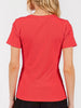 Amara Ribbed Short Sleeve Tees - Red